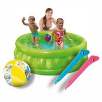Kinder Sommerpool 3er Set mit Wasserball & Wassernudeln
