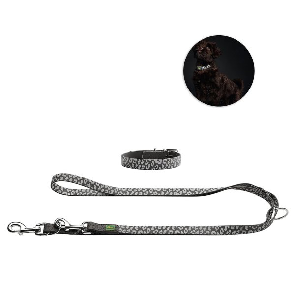 HUNTER® Hunde-Halsband+Leine reflektierend witterungsbeständig pflegeleicht