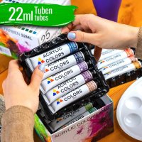 Tritart Hochpigmentiertes Acryl-Farben-Set – 25 Tuben à 22 ml
