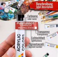 Tritart Hochpigmentiertes Acryl-Farben-Set – 25 Tuben à 22 ml